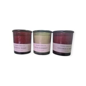 Scented Candle Set - Red, Green, Brown
